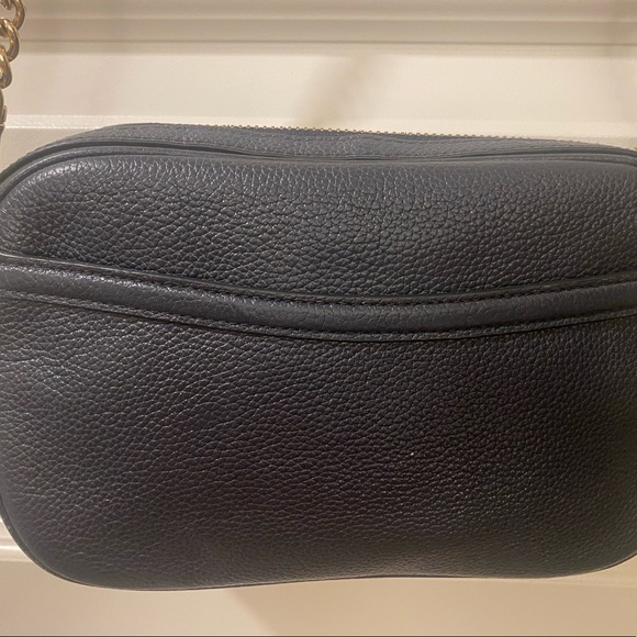 COACH Crossbody Bag Black Leather with Gold Chain-strap - Picture 4 of 6